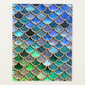 Green Blue Shiny Ombre Glitter Mermaid Scales Planner (Voorkant)