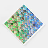 Green Blue Shiny Ombre Glitter Mermaid Scales Servetten (Hoek)
