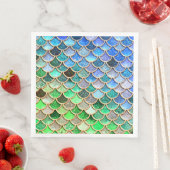 Green Blue Shiny Ombre Glitter Mermaid Scales Servetten (Insitu)