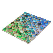 Green Blue Shiny Ombre Glitter Mermaid Scales Tegeltje (Zijkant)