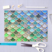 Green Blue Shiny Ombre Glitter Mermaid Scales Tissuepapier (Craft)