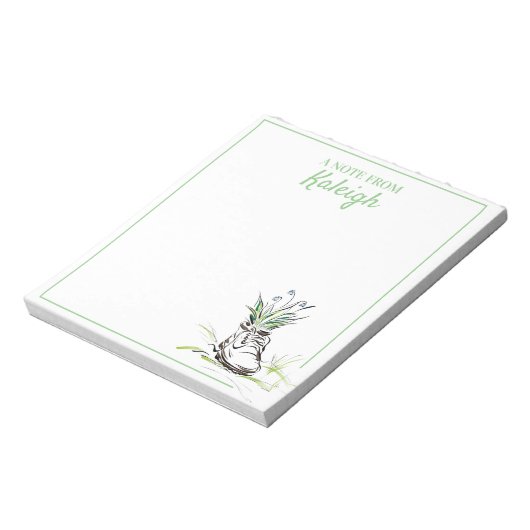 Green Blue Shoe Flower Planter ondersteuning van G Notitieblok (Linkerzijde)