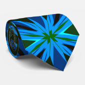 Green Blue Star Starburst Huwelijk Kerstfeest Gift Stropdas (Opgerold)