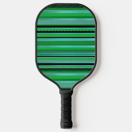 Green Blue Stripes Design Pickleball Paddle (Voorkant)