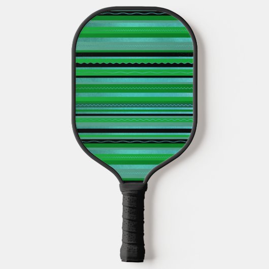 Green Blue Stripes Design Pickleball Paddle (Achterkant)