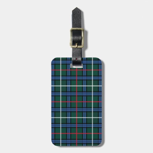 Green Blue Tartan Bagagelabel (Voorkant verticaal)