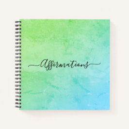 Green Blue Tie Dye Black Typography Affirmations Notitieboek