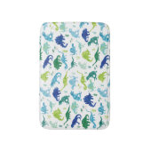 Green Blue Waterverf Dinosaur Silhouette Kinder Badmat (Voorkant Verticaal)