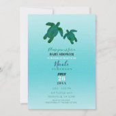 Green Blue Waterverf Ocean Turtles BABY SHOWER Kaart (Voorkant)