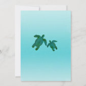 Green Blue Waterverf Ocean Turtles BABY SHOWER Kaart (Achterkant)
