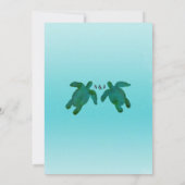 Green Blue Waterverf Ocean Turtles Vrijgezellenfee Kaart (Achterkant)