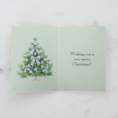 Green Blue White Pink Christmas Tree Ornaments Kaart (Binnen)
