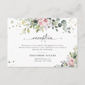Green Blush Bruiloft Receptie Enclosure Kaart (Voorkant)