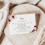 Green Blush Burgundy Floral Rsvp Menu Choice<br><div class="desc">Deze groene blestige,  bruine Rsvp-kaarten zijn perfect voor een rustige bruiloft. Het ontwerp is voorzien van elegante groene,  bloze,  paarse,  rode en bruine handgemaakte bloembouquets,  die de natuurlijke schoonheid inspireren.</div>