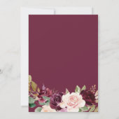 Green Blush Burgundy Floral Spain Wedding Kaart (Achterkant)