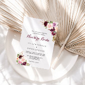 Green Blush Burgundy Floral Spain Wedding Kaart