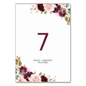 Green Blush Burgundy Floral Wedding Kaart (Voorkant)
