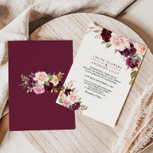 Green Blush Burgundy Floral Wedding