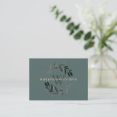 GREEN BLUSH PINK FAUNA WREATH WEDDING GOED INFORMATIEKAARTJE (Staand voorkant)