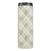 Green Blush Pink Plaid Stripes Thermosbeker (Achterkant)