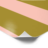 Green Blush Pink Striped Wedding Guestbook Sign Perfect Poster (Hoek)