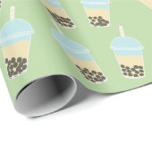 Green BobaTea Cadeaupapier (Rol Hoek)