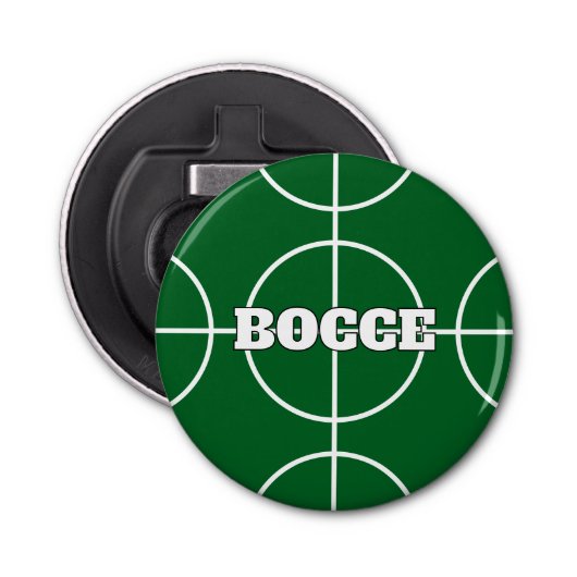 Green Bocce Ball flesopener koelkastmagneet Button Flesopener (Voorkant)
