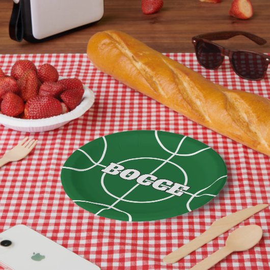 Green Bocce Ball Game aangepaste papieren partij b Bordje (Picknick)