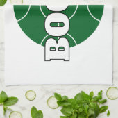 Green Bocce Ball Logo aangepaste keukenhanddoek (Gevouwen)