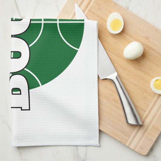 Green Bocce Ball Logo aangepaste keukenhanddoek (Quarter Fold)