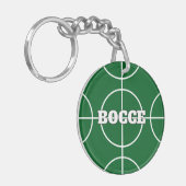 Green Bocce Ball sleutelhanger met gepersonaliseer (Voorkant Links)