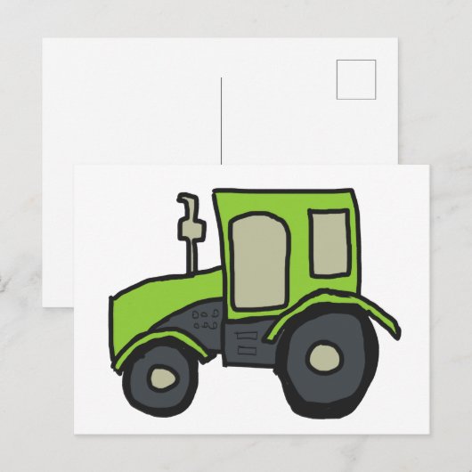 Green Boerderij Tractor Briefkaart (Voorkant / Achterkant)