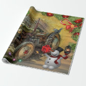 -Green Boerderij Tractor-kerst - bijtende barn Cadeaupapier (Uitgerold)
