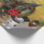 -Green Boerderij Tractor-kerst - bijtende barn Cadeaupapier (Hoek)