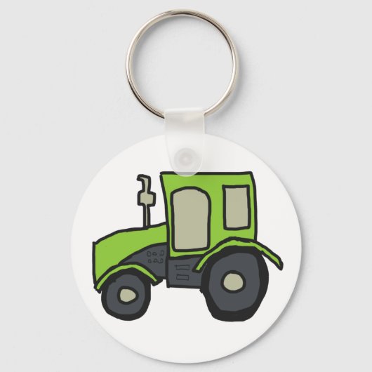 Green Boerderij Tractor Sleutelhanger (Voorkant)