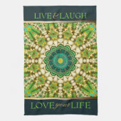 Green Bohemian Eastern Mandala Tea Towel Theedoek (Verticaal)