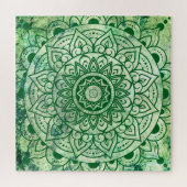 Green Bohemian Ethnic Stylish Mandala  Legpuzzel (Horizontaal)