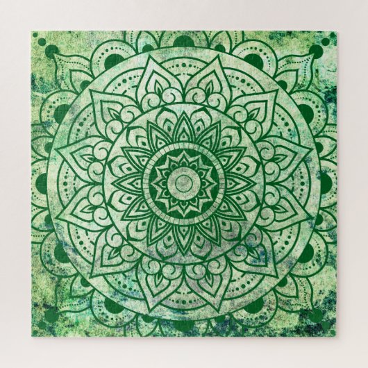 Green Bohemian Ethnic Stylish Mandala  Legpuzzel (Verticaal)