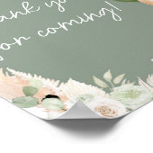 Green Boho Beer Balloon Baby Bedankt voor uw komst Poster (Hoek)