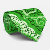 Green Boho Chic Retro Hippy Paisley Bandanna Stropdas (Opgerold)