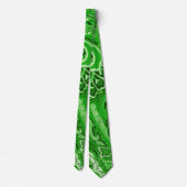 Green Boho Chic Retro Hippy Paisley Bandanna Stropdas (Achterkant)