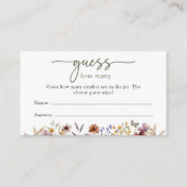 Green Boho Floral Baby shower Informatiekaartje (Voorkant)