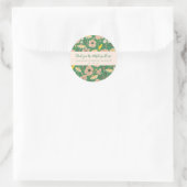 Green Boho Floral Custom Vrijgezellenfeest Bedankt Ronde Sticker (Tas)