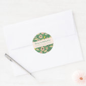 Green Boho Floral Custom Vrijgezellenfeest Bedankt Ronde Sticker (Envelop)