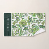 Green Boho  Floral Monogram Bad Handdoek (Handdoek)