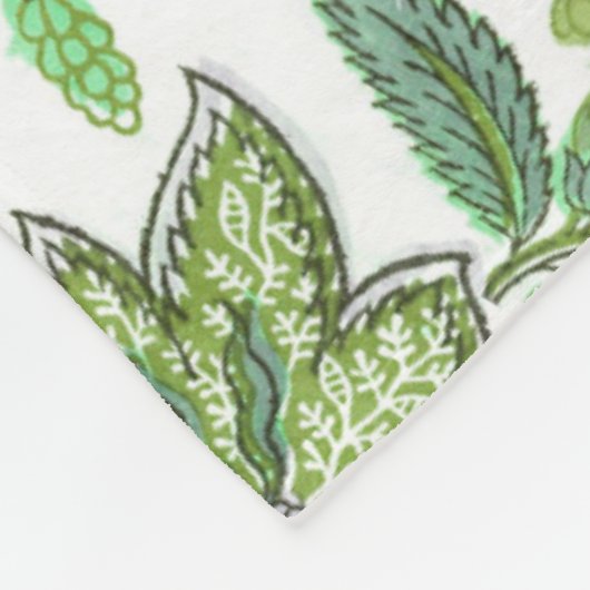 Green Boho  Floral Monogram Fleece Deken (Hoek)