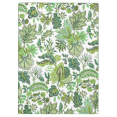 Green Boho  Floral Monogram Klembord (Achterkant)