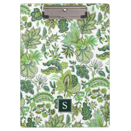 Green Boho  Floral Monogram Klembord