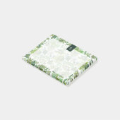 Green Boho  Floral Monogram Post-it® Notes (Schuin)