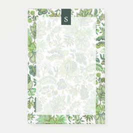 Green Boho  Floral Monogram Post-it® Notes